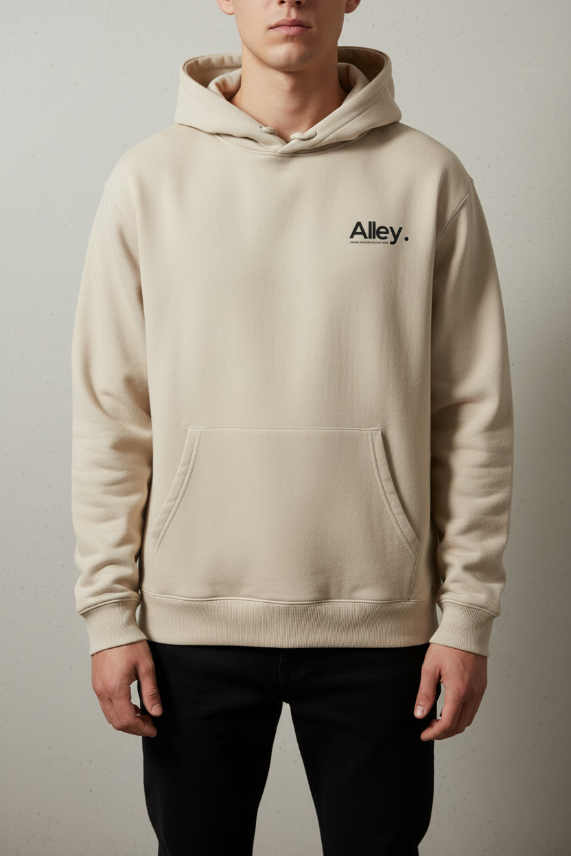 Beige Hoodie Standing
