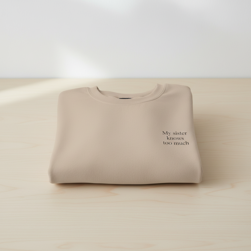 Beige sweatshirt folded