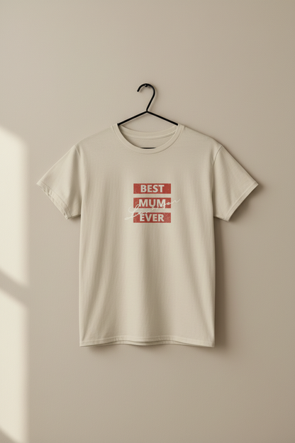 Beige T-Shirt on Black Hanger