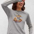 Long Sleeve Tee - Keep Calm Have a Biscuit Design - Alley Crafters