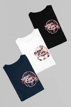Assorted crewneck sweatshirts (black, white, navy) with pink Planet Over Profit logos