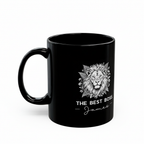 Black Best Boss mug with lion graphic and 'THE BEST BOSS' James