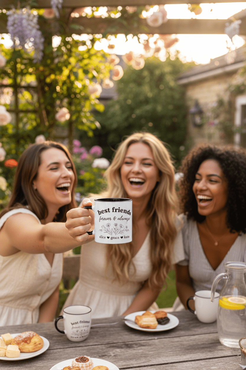 Personalised Best Friends Coffee Mug | Custom Names | Forever & Always - AlleyCrafters