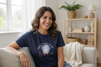 Best Mum Ever navy duck t-shirt lifestyle image