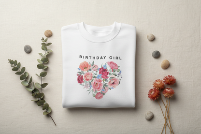 Birthday Girl Sweatshirt Folded Mockup