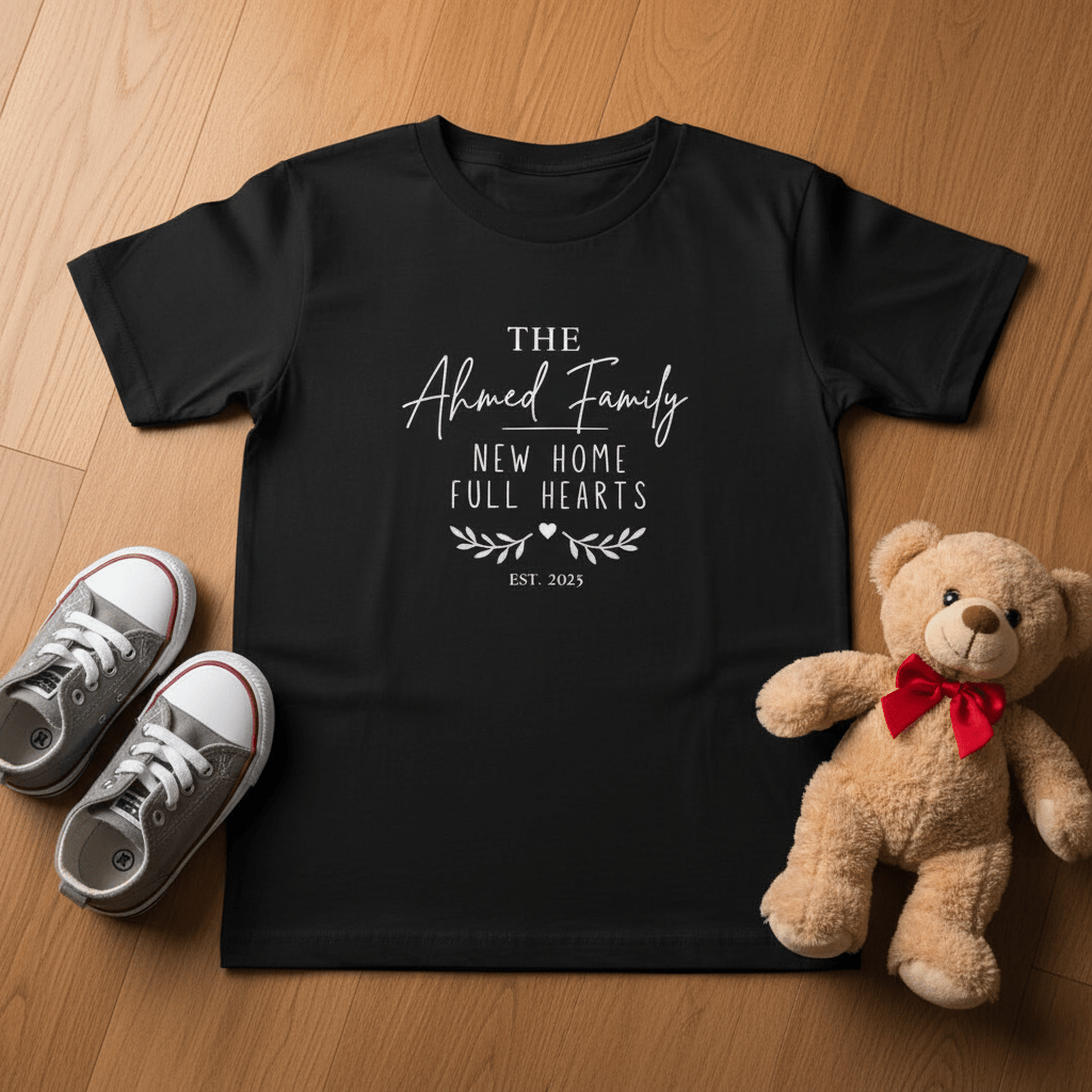 Kids' Personalised 'The [Name] Family' New Home Tee | Housewarming Gift - AlleyCrafters