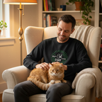 Black armchair cat