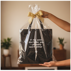 Black Bag Gift Wrapped Gold Bow