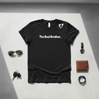 Black unisex T-shirt with front text “The Best Brother.”