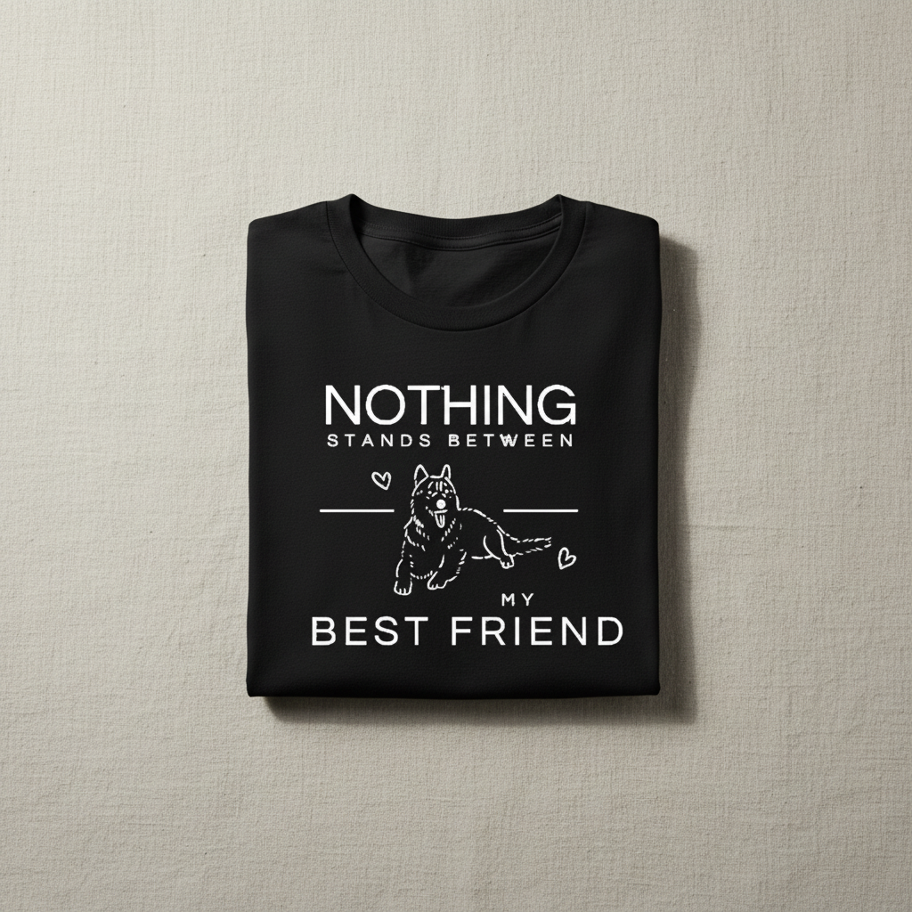 Black Cat Tee Folded