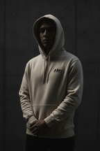 Alley. Minimalist Chest Logo Hoodie — Lightweight White Pullover - AlleyCrafters