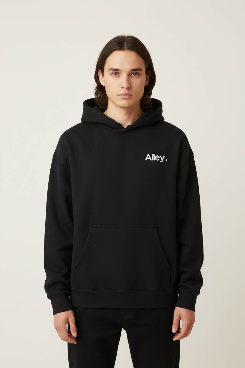 Black Hoodie Standing Front