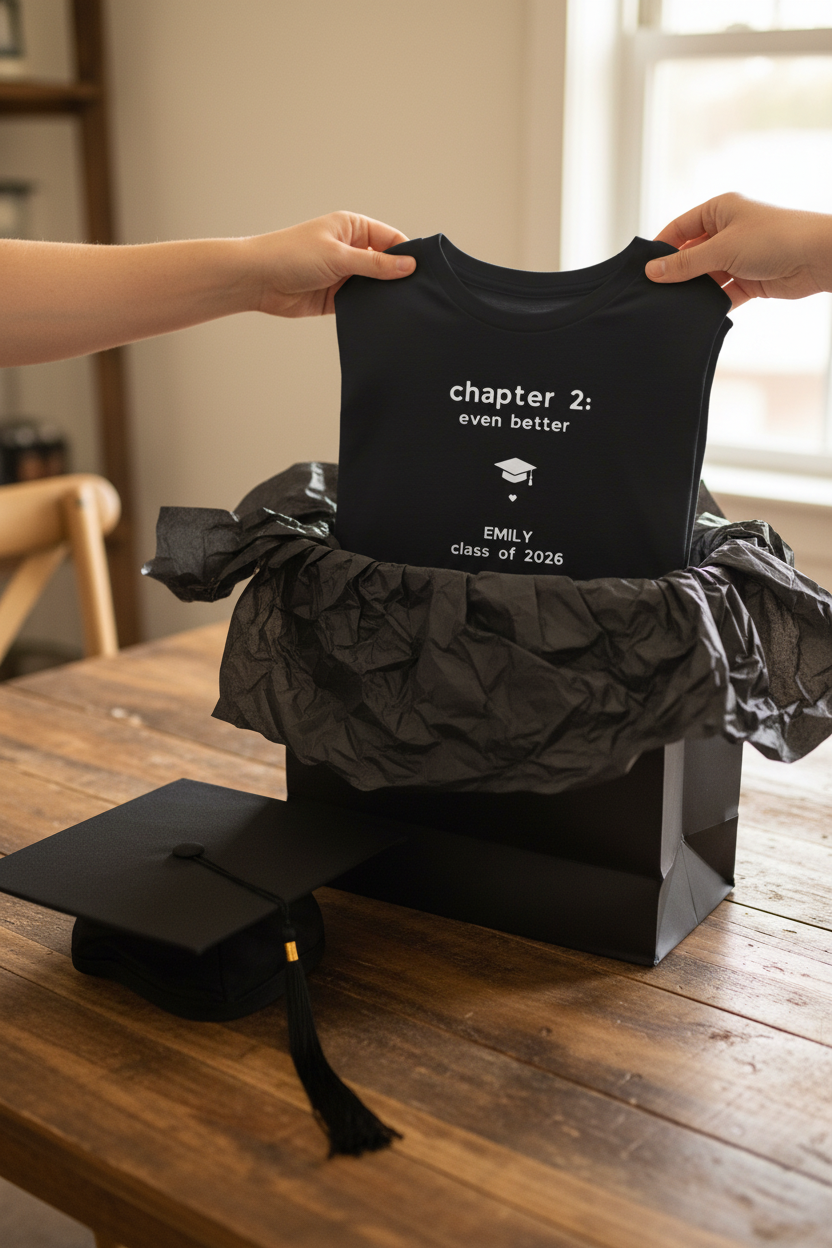 Black tee — gift bag unboxing