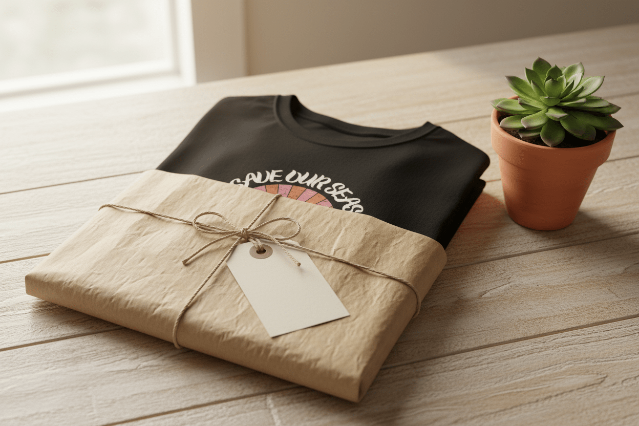 Save Our Seas T-Shirt | Retro Sunset Ocean Conservation Tee UK - AlleyCrafters