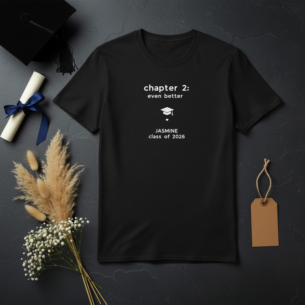 Black tee — Jasmine dark flat lay