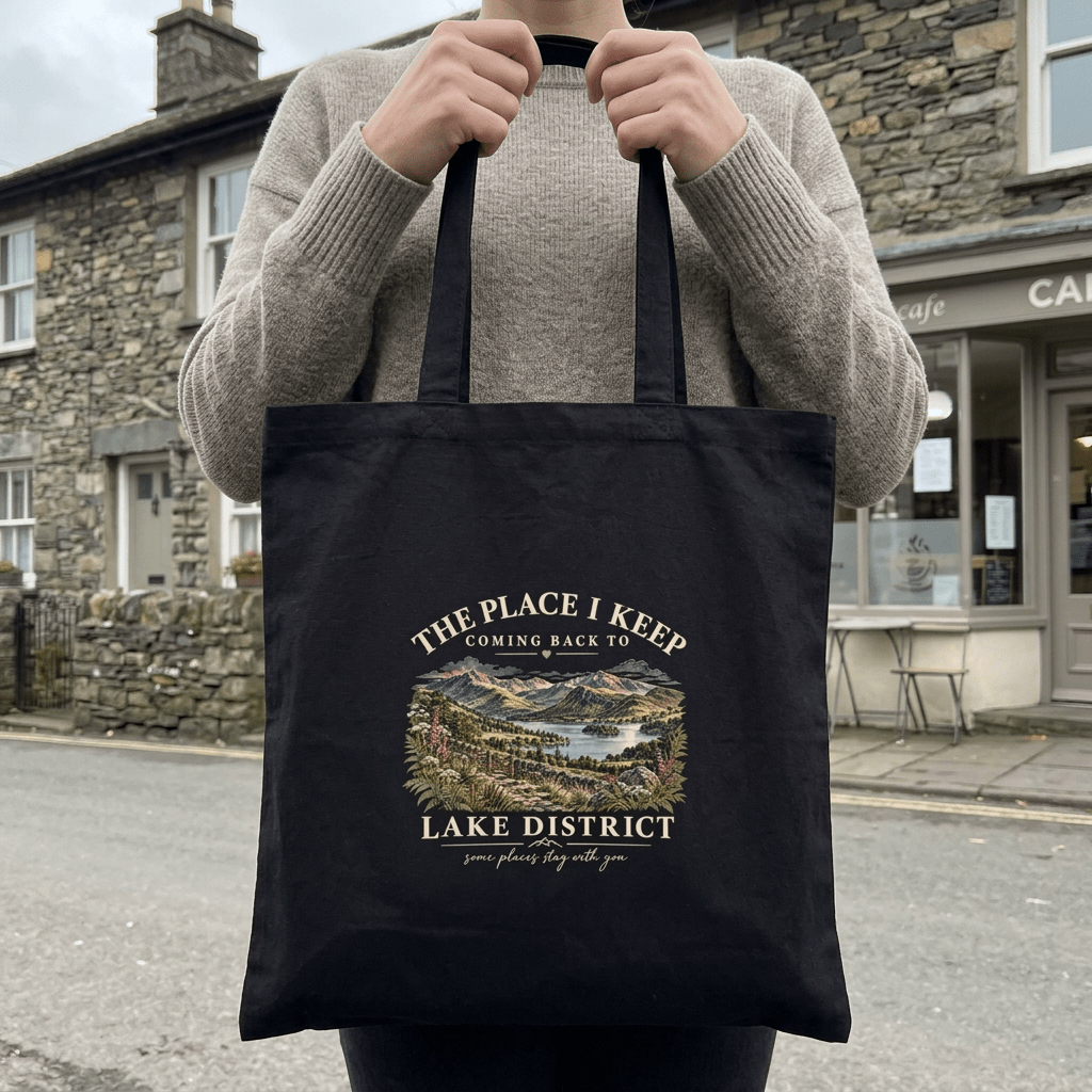 The Place I Keep Coming Back To Lake District Scenic Cotton Tote - #AlleyCrafters