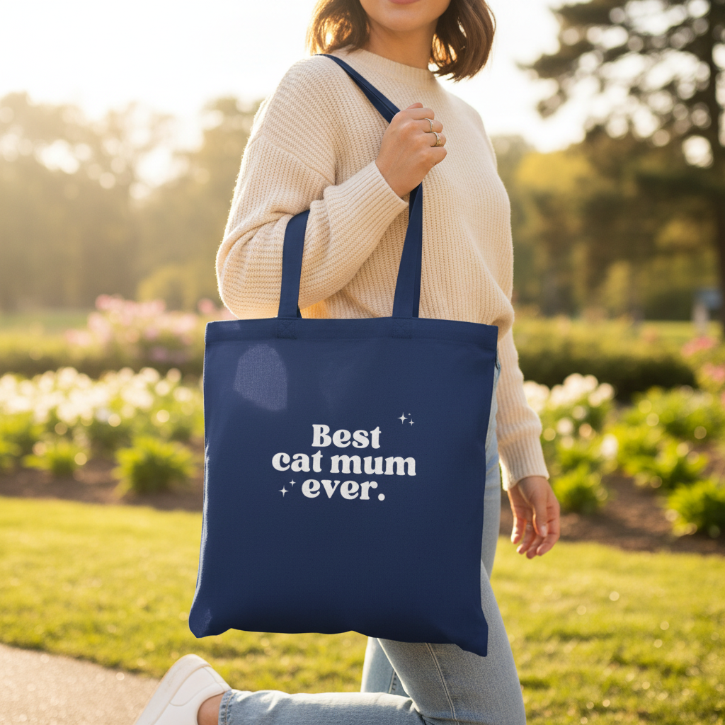 Blue tote lifestyle shot