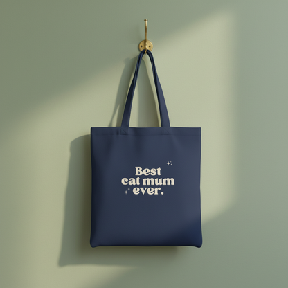 Blue tote on hook