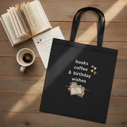 Books Coffee Tote - Café Table Birthday Card