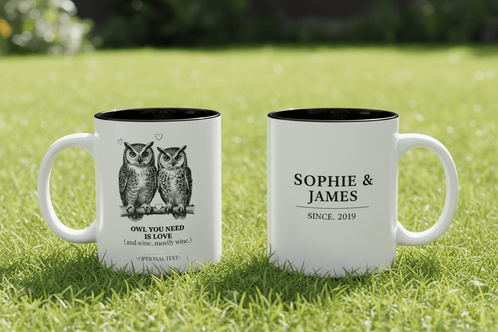 Owl You Need Is Love Mug | Funny Couples Coffee Cup | Romantic Gift for Her - AlleyCrafters