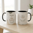 Personalised Friendship Mug – Friends for Life, Forever Friends - #AlleyCrafters
