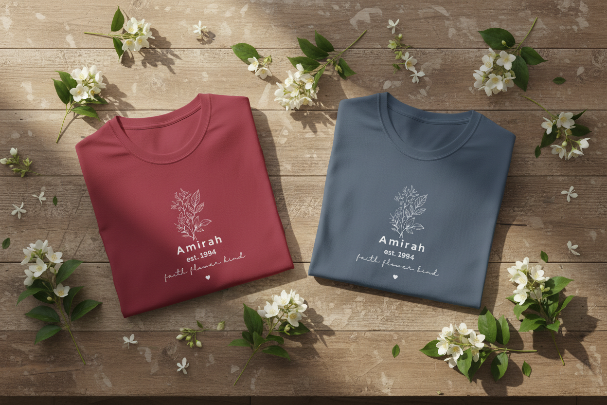 Both Tees — Coffee Table — Jasmine Flat Lay