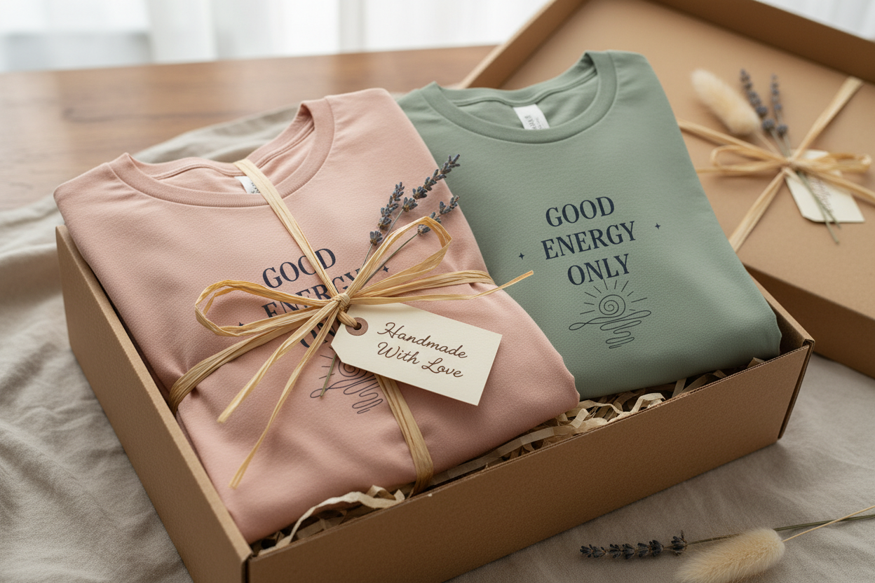 Both Tees in Gift Box with Kraft Paper