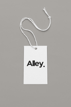 White sweatshirt with 'Alley.' front print