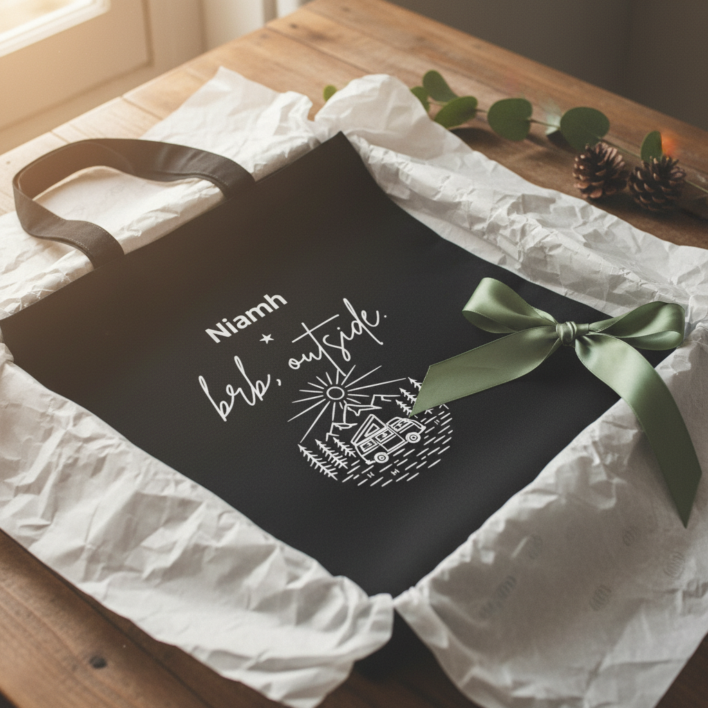 BRB Outside — Niamh, Black, Gift Wrap