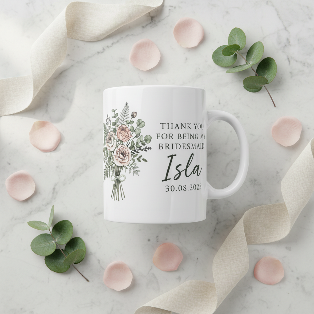 Bridesmaid Mug Isla Flat Lay