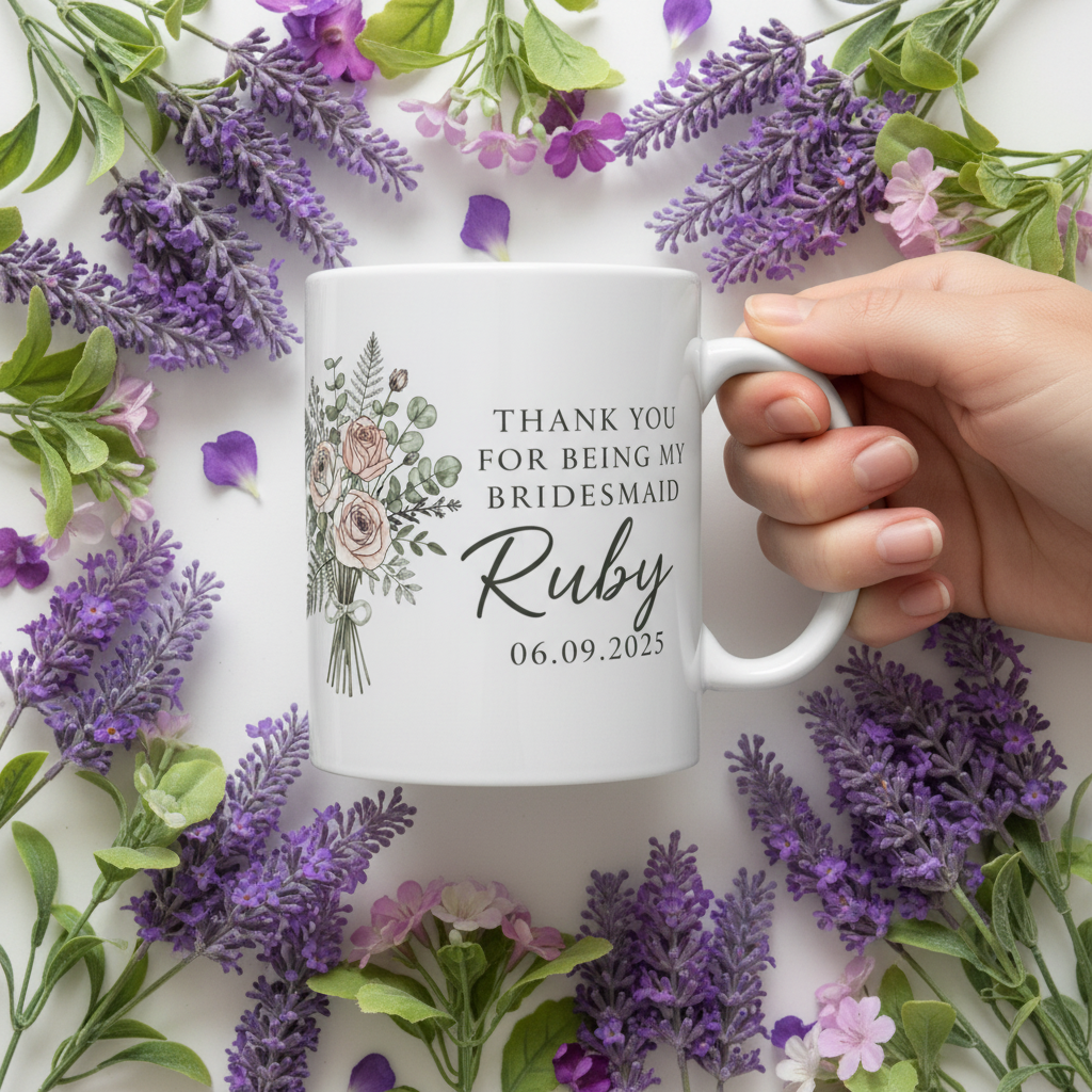 Bridesmaid Mug Ruby Garden