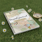 British garden mockup of the Grace travel journal on grass