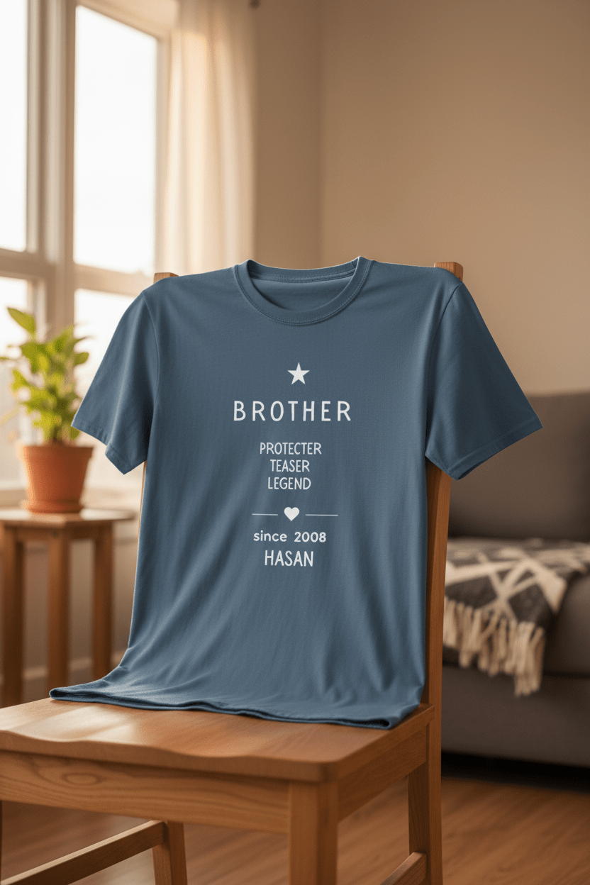 Personalised Brother T-Shirt | Protector Teaser Legend | Custom Name Gift - AlleyCrafters