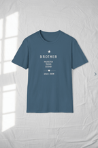 Personalized blue Brother T-shirt with 'Protector Teaser Legend' and since 2008 on front