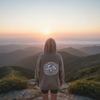 Charcoal hooded sweatshirt with Save the Planet back emblem and kangaroo pocket