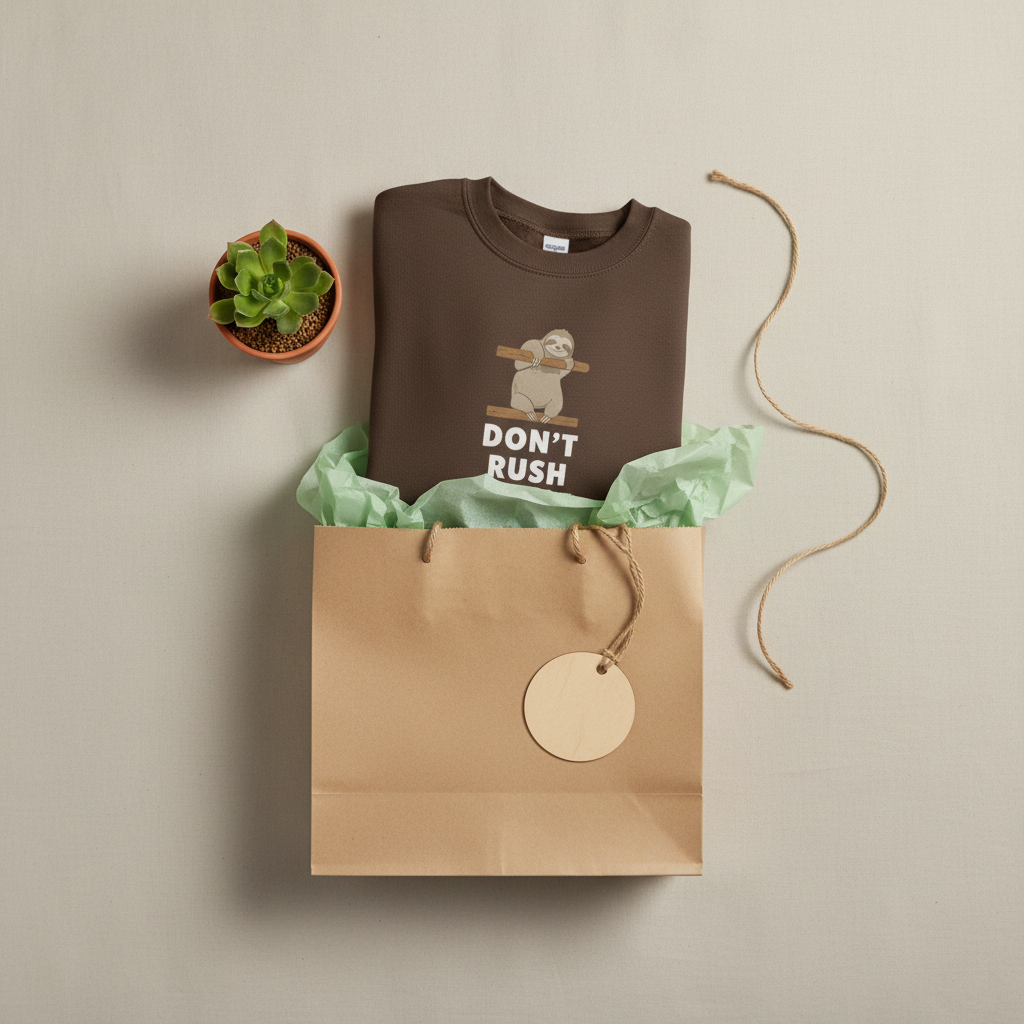 Brown Sweatshirt in Kraft Bag