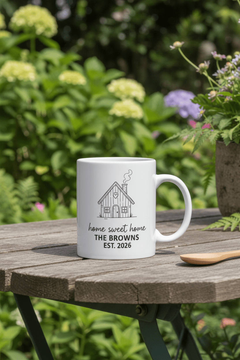 Home Sweet Home Mug — Personalised 'The Khans' Family Mug - AlleyCrafters