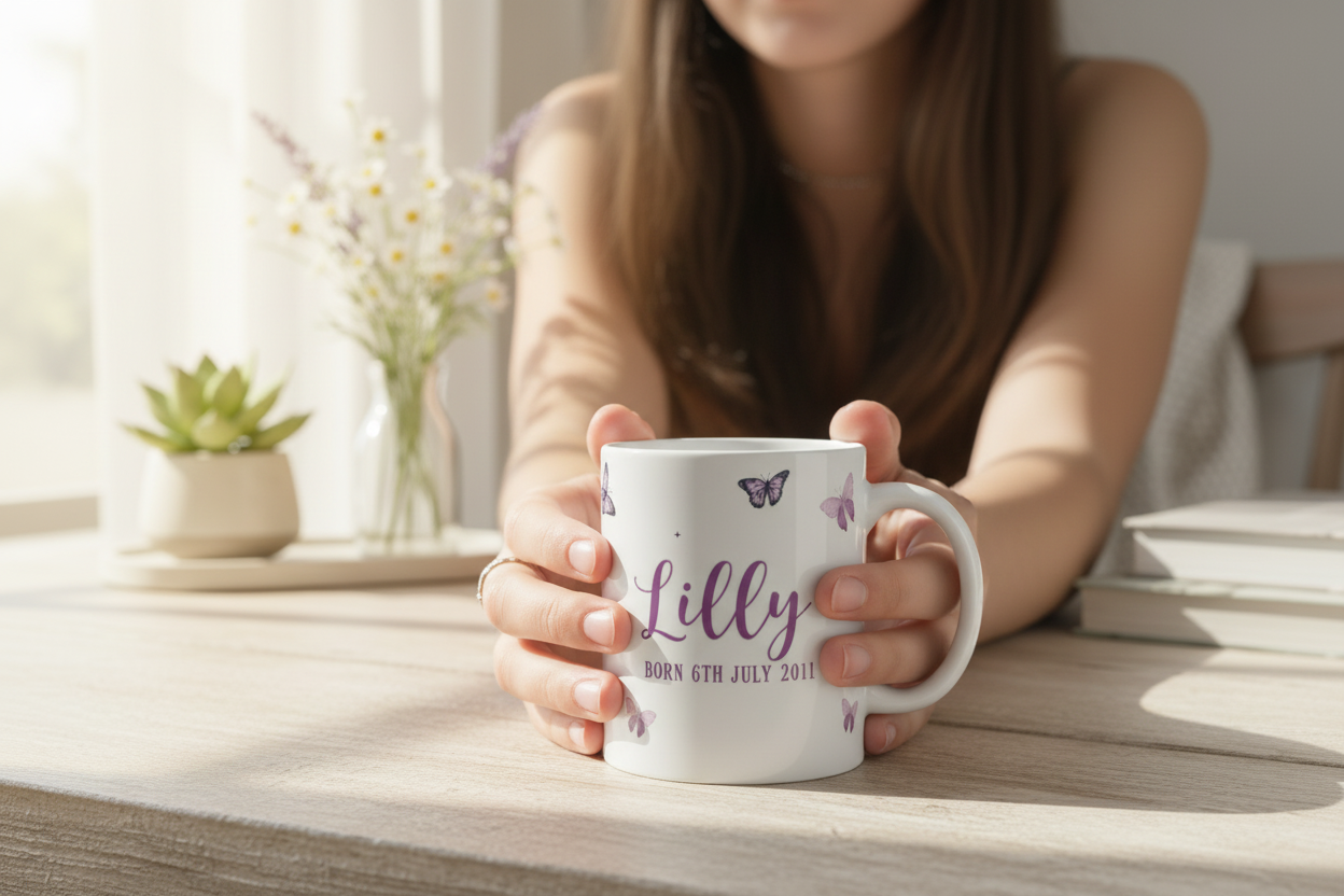 Butterfly Mug - Teenager Holding