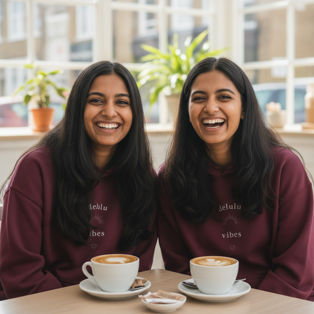 Maroon hoodie with front pocket and chest logo print, long sleeves