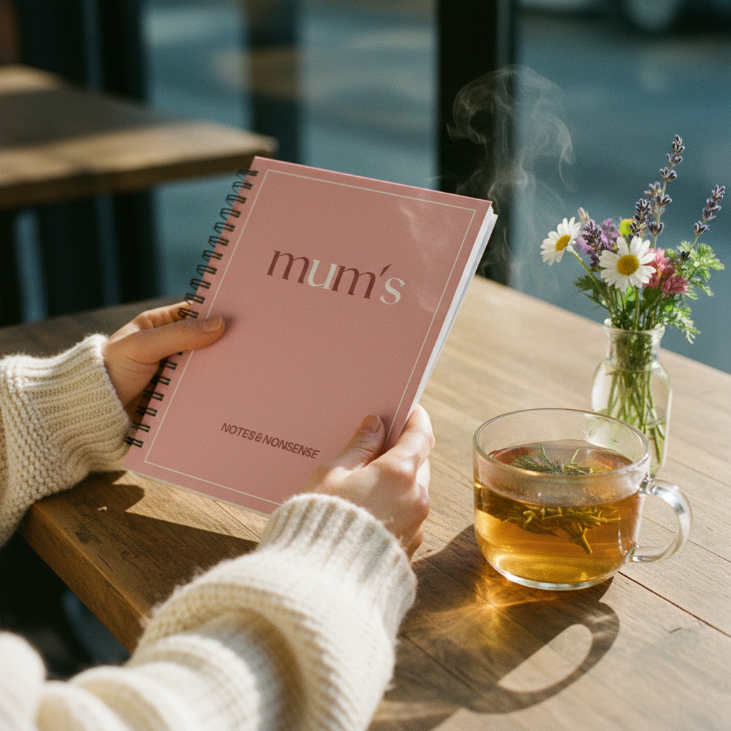 Cafe with tea and flowers