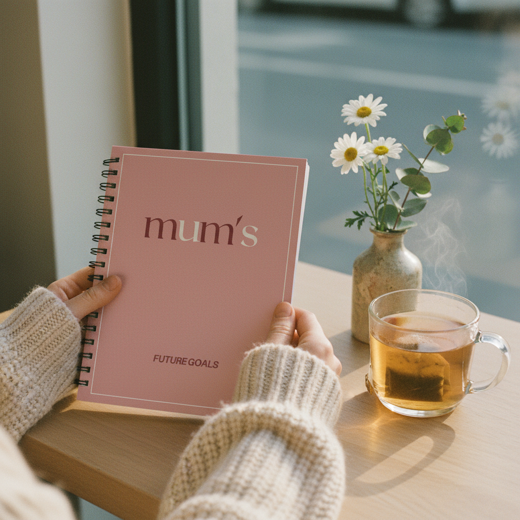 Cafe with tea and flowers
