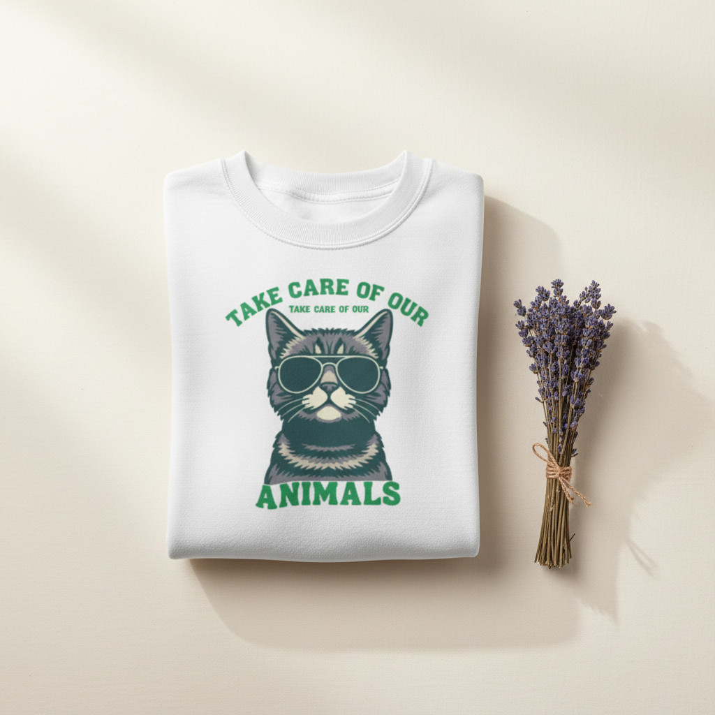 Cat Sweatshirt - Dried Lavender