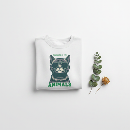 Cat Sweatshirt - Eucalyptus & Dried Flower