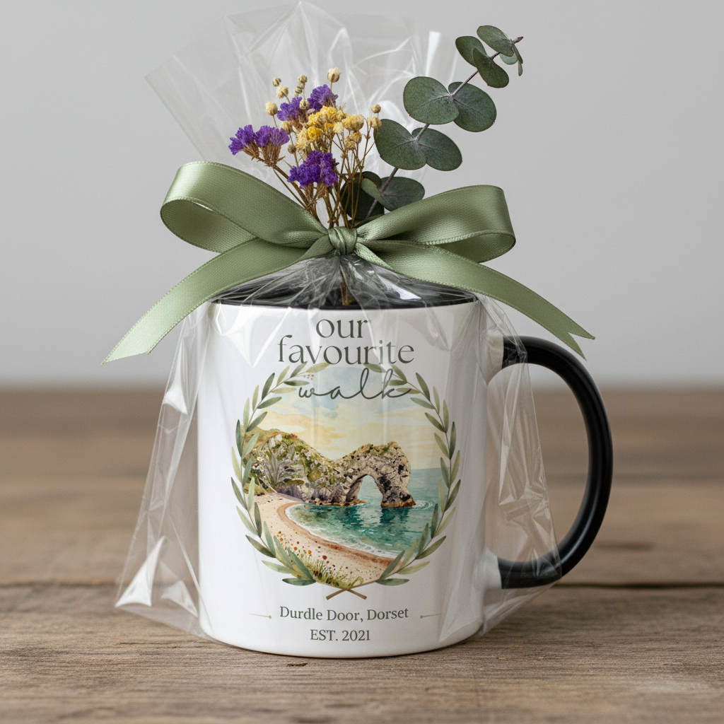 Cellophane & Sage Ribbon – Lulworth Cove – Emma & Jack – EST. 2025