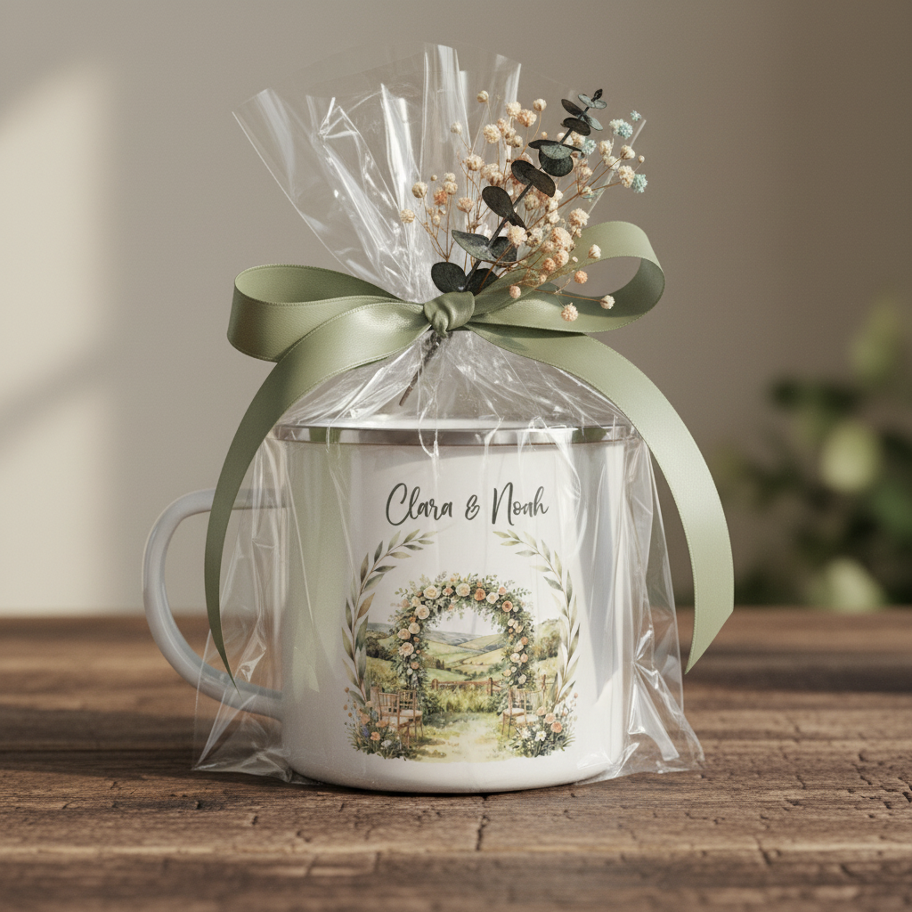 Cellophane Wrapped – Sage Ribbon – Clara & Noah