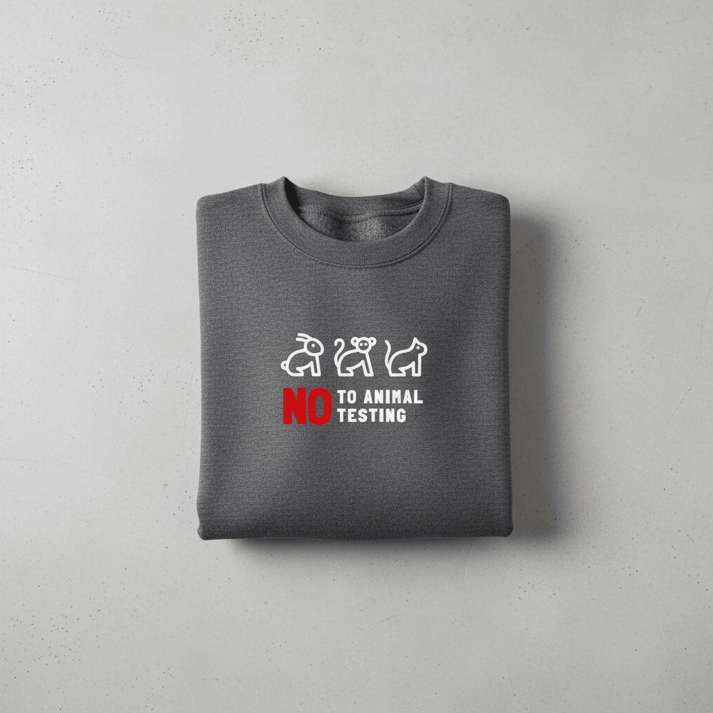 No to Animal Testing Sweatshirt | Cruelty-Free Statement Jumper - AlleyCrafters