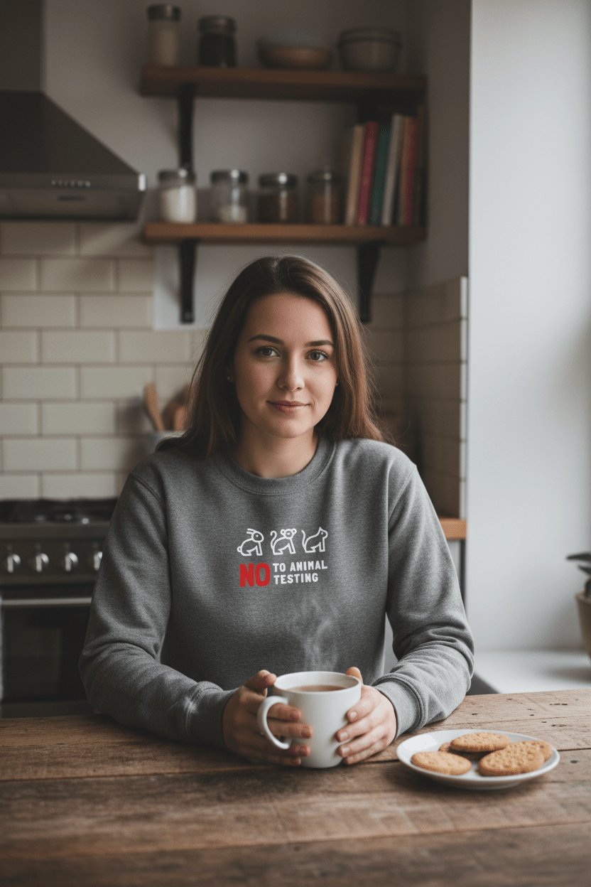 No to Animal Testing Sweatshirt | Cruelty-Free Statement Jumper - AlleyCrafters