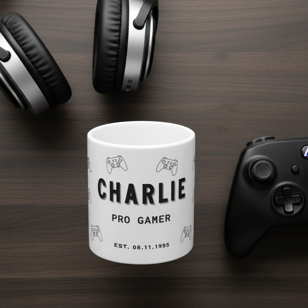 Charlie Gamer Mug Flatlay