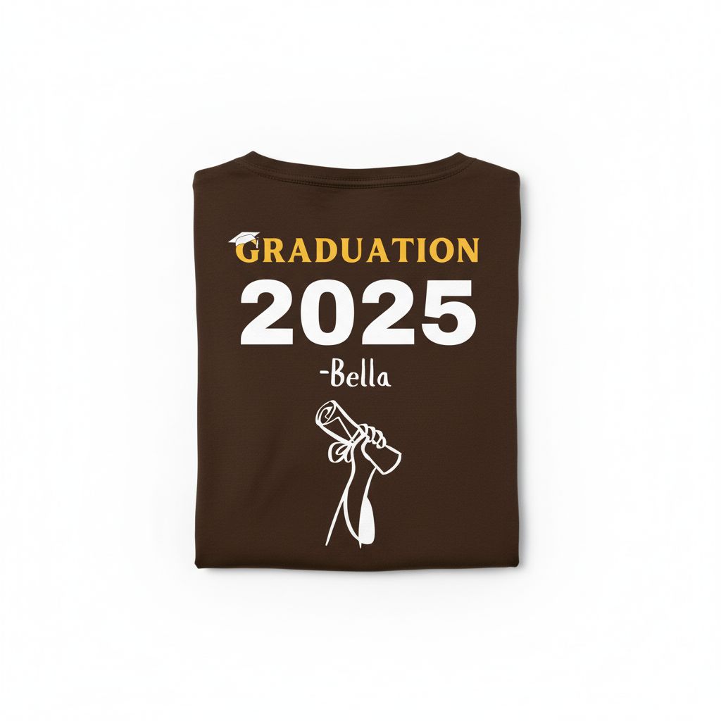 Chocolate brown Bella t-shirt folded - clean flat lay