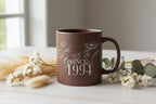 Personalised Floral Mug | Custom Name & Year Ceramic Coffee Cup | Mama, Nana, Grandma Gift - AlleyCrafters